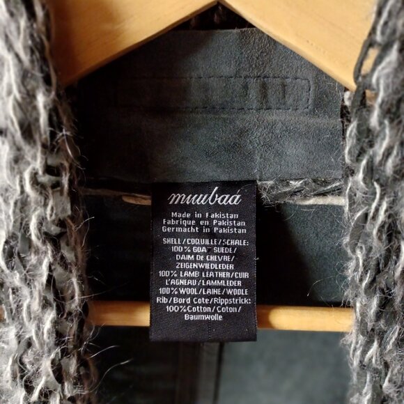 Muubaa leather and knit draped jacket - Picture 4 of 4